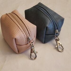 Chic Pink and Gray Cube Pouch Duo